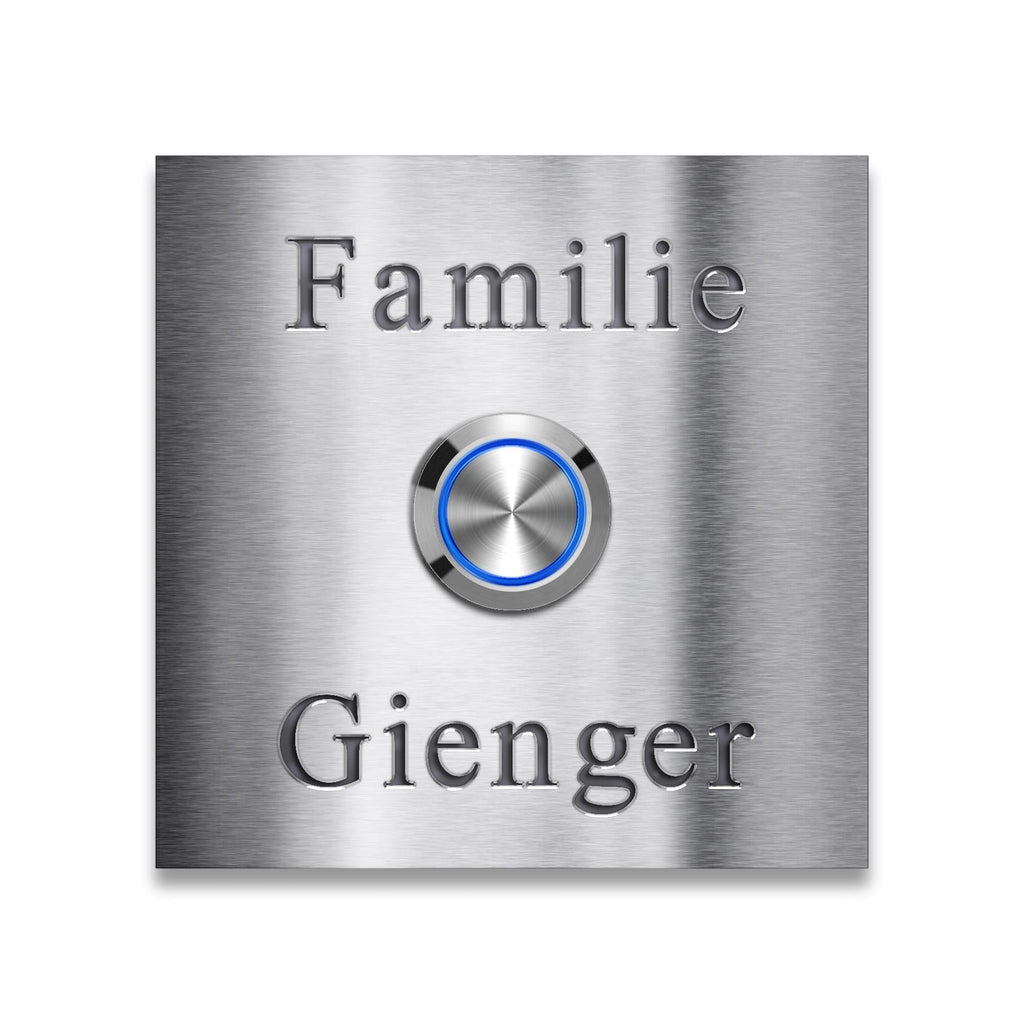 Klingelschild aus Edelstahl optional mit Gravur