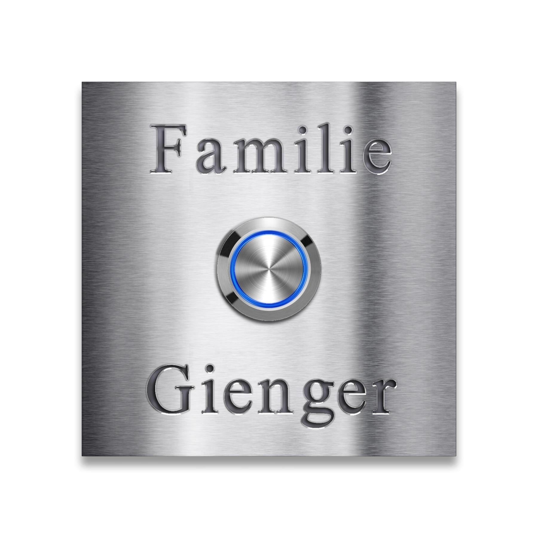 Klingelschild aus Edelstahl optional mit Gravur