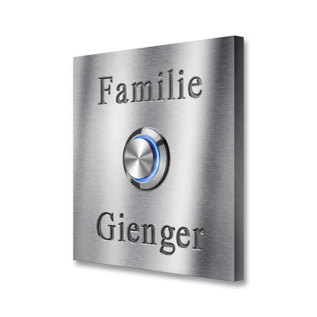 Klingelschild aus Edelstahl optional mit Gravur