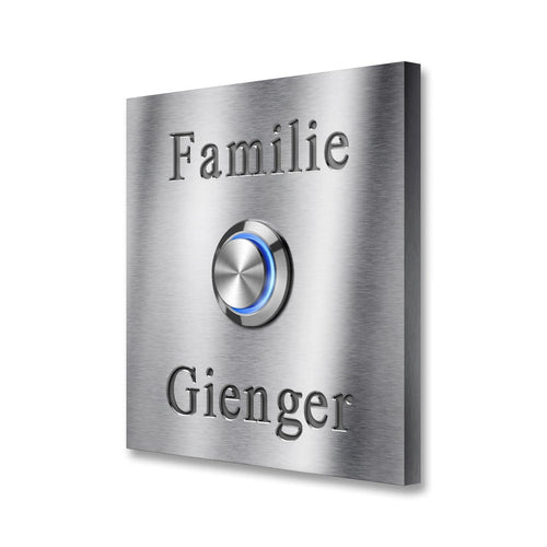 Klingelschild aus Edelstahl optional mit Gravur