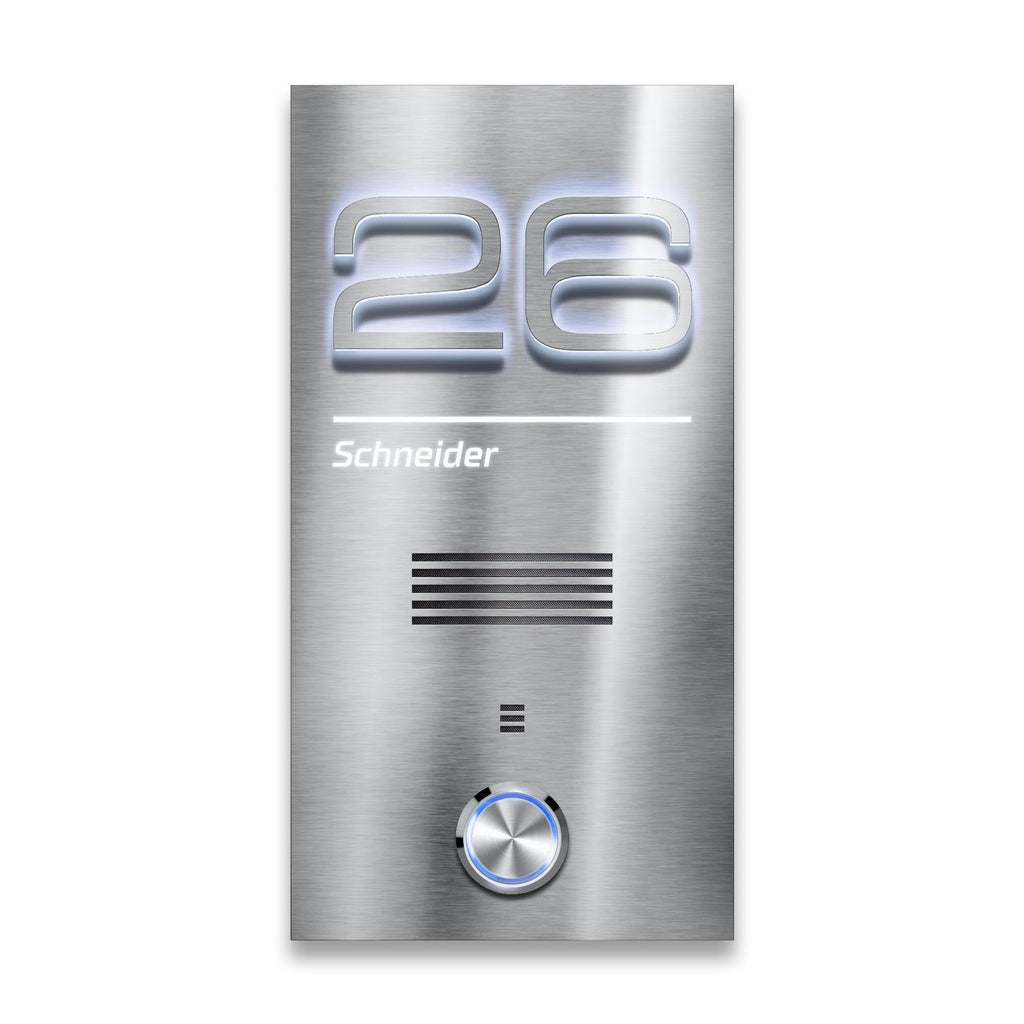 Metzler Türklingel Edelstahl Gegensprechanlage L-Tek Sprechmodul LED-Beleuchtung | Schneider