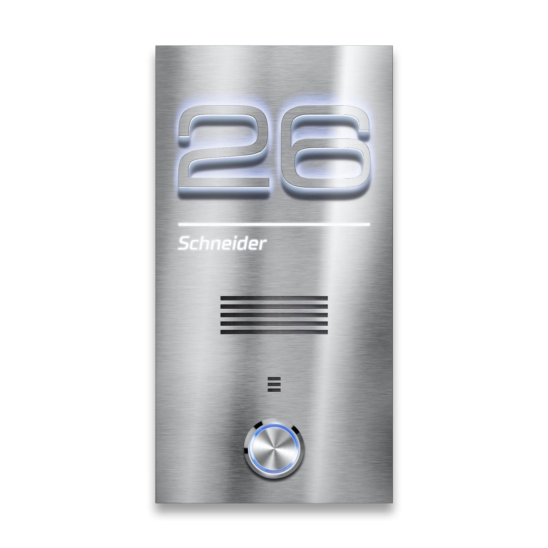 Metzler Türklingel Edelstahl Gegensprechanlage L-Tek Sprechmodul LED-Beleuchtung | Schneider