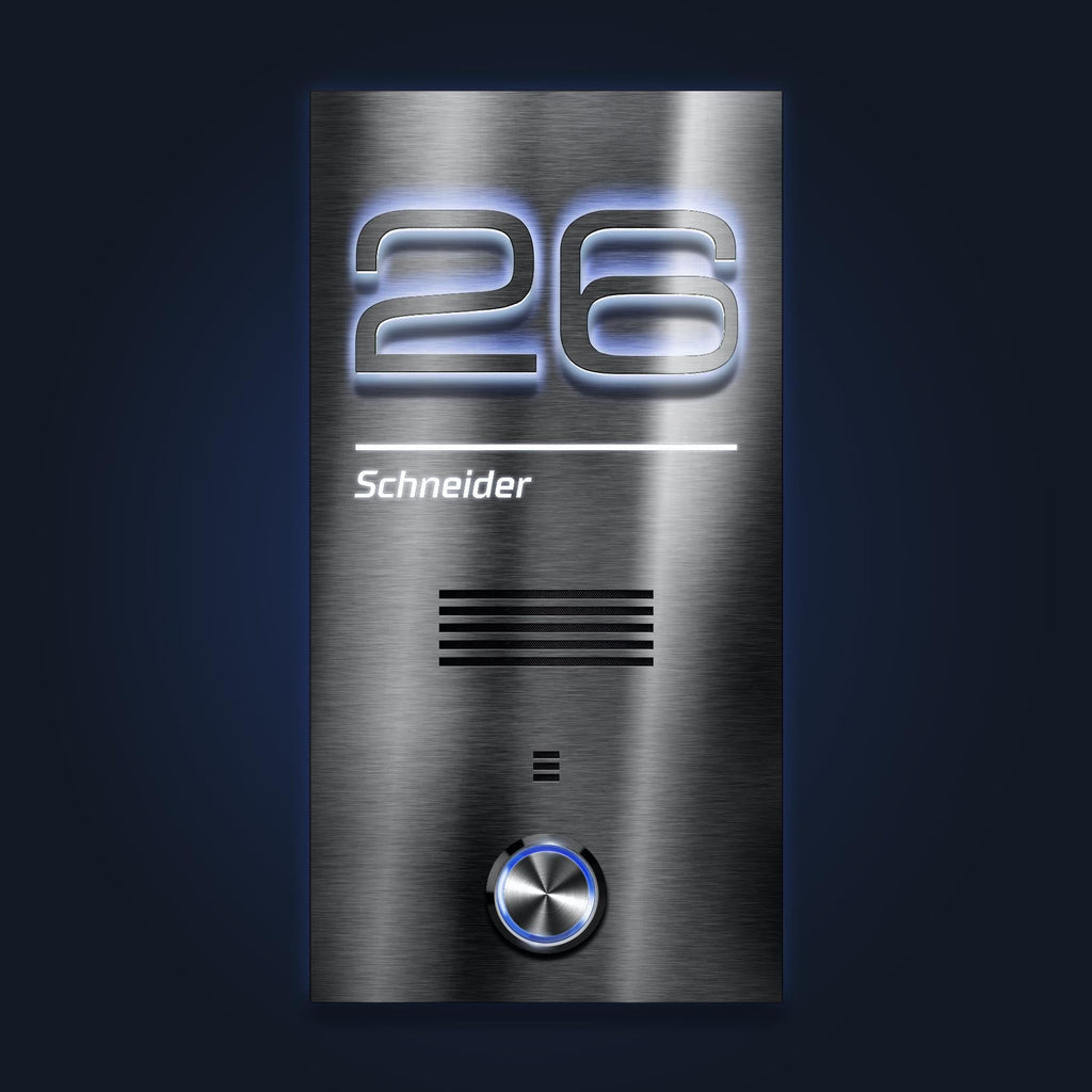 Metzler Türklingel Edelstahl Gegensprechanlage L-Tek Sprechmodul LED-Beleuchtung | Schneider