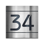 Quadratisches Hausnummernschild aus Edelstahl