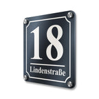 Quadratische Hausnummer in Anthrazit RAL7016 inkl. Gravur