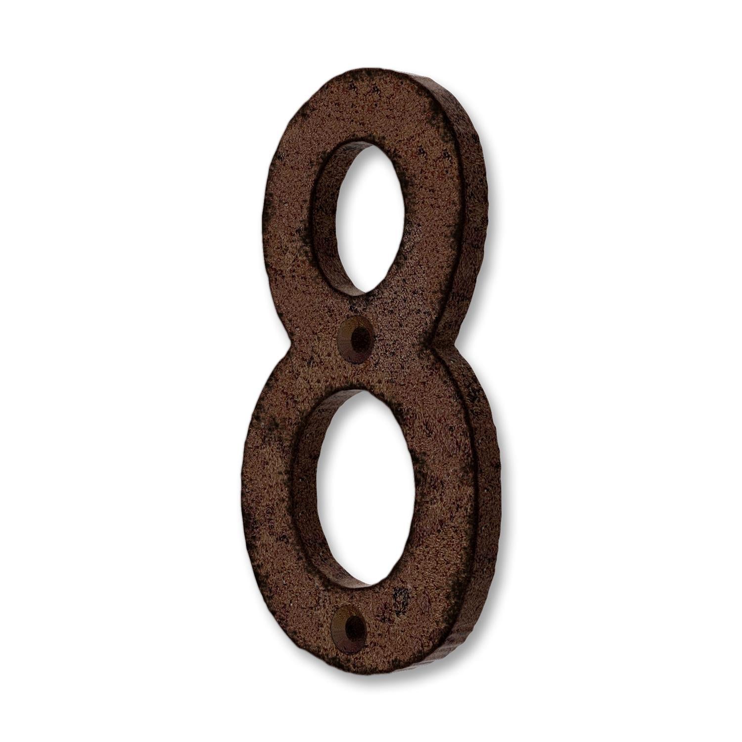 Gusseiserne Hausnummer massiv mit Vintage-Finish