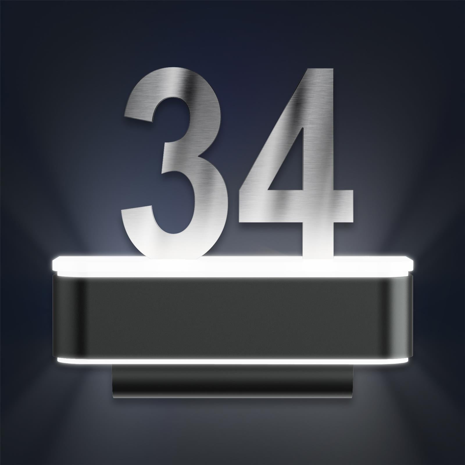 LED-Hausnummernschild von Steinel | L820 | Anthrazit und Edelstahl | Sensor & Bluetooth