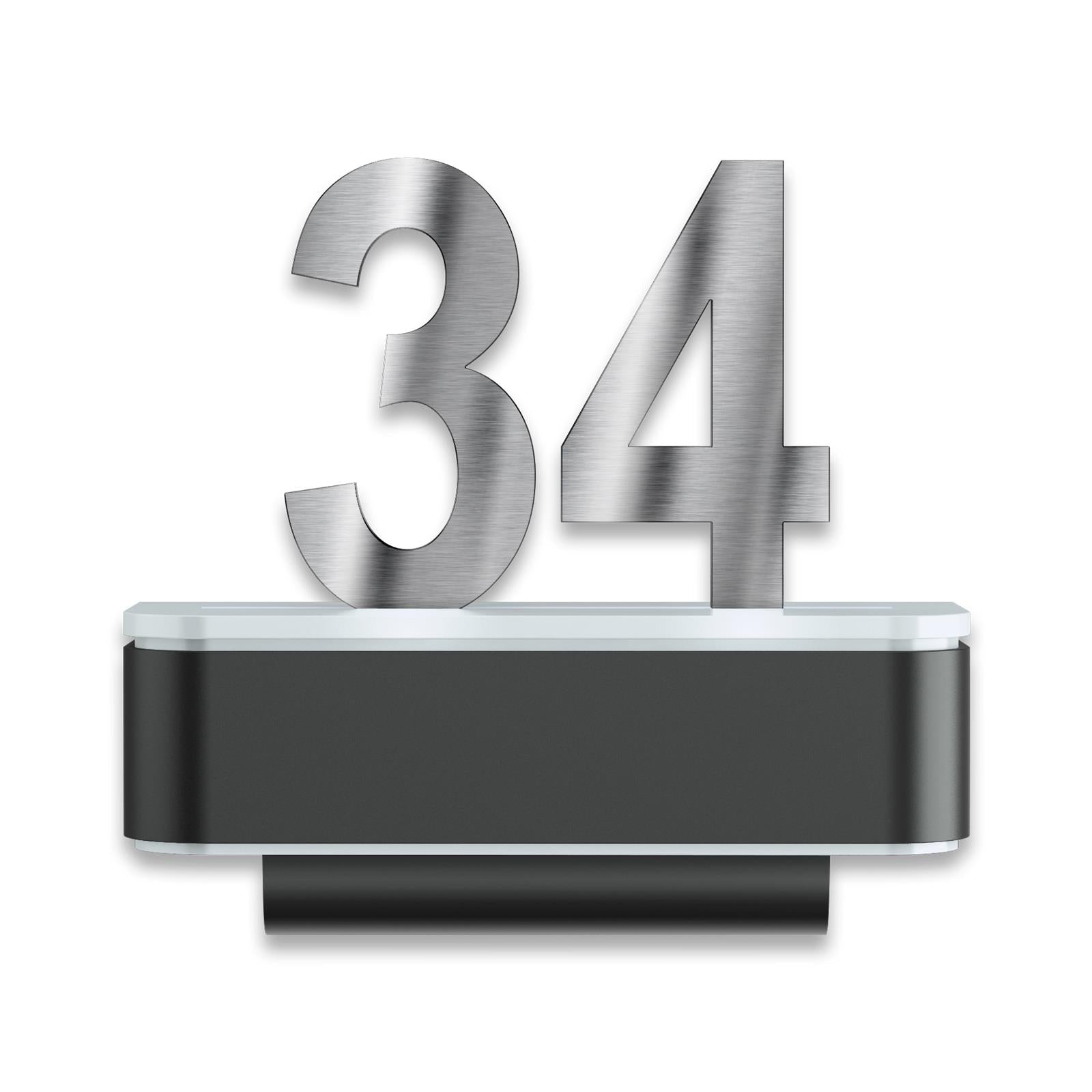 LED-Hausnummernschild von Steinel | L820 | Anthrazit und Edelstahl | Sensor & Bluetooth