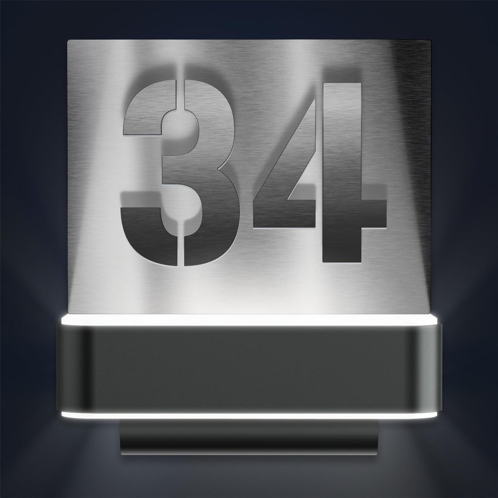 LED-Hausnummernschild von Steinel | L820 | Anthrazit und Edelstahl | Sensor & Bluetooth