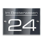 Hausnummernschild für Straße & Ziffer in Anthrazit
