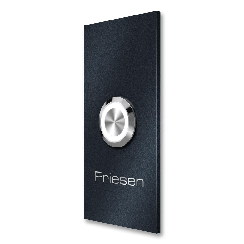 Metzler Klingelschild Anthrazit LED-Taster + Gravur | Friesen