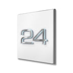 LED-beleuchtetes Hausnummernschild aus Edelstahl in Schneeweiß