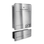 Metzler Briefkasten Edelstahl V4A Gravur + Zeitungsfach optional | 01