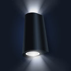 Wandleuchte - Außenleuchte - Up+Downlight - Fassadenleuchte - IP44 - 230V - pulverbeschichtet Schwarz