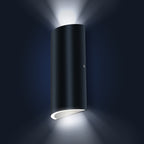 Wandleuchte - Außenleuchte - Up+Downlight ultraflach - Fassadenleuchte - IP44 - 230V - pulverbeschichtet Anthrazit RAL7016