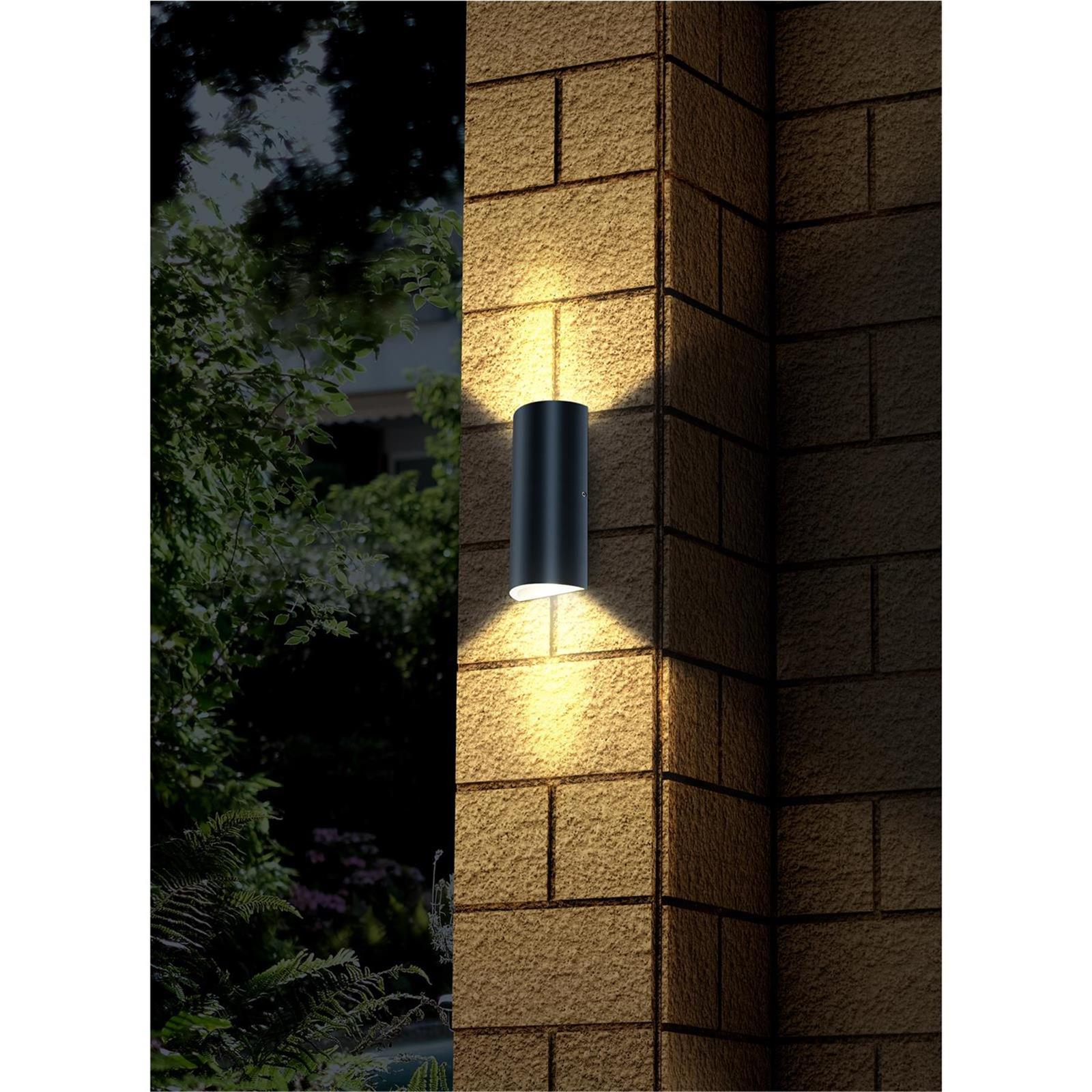 Wandleuchte - Außenleuchte - Up+Downlight ultraflach - Fassadenleuchte - IP44 - 230V - pulverbeschichtet Anthrazit RAL7016