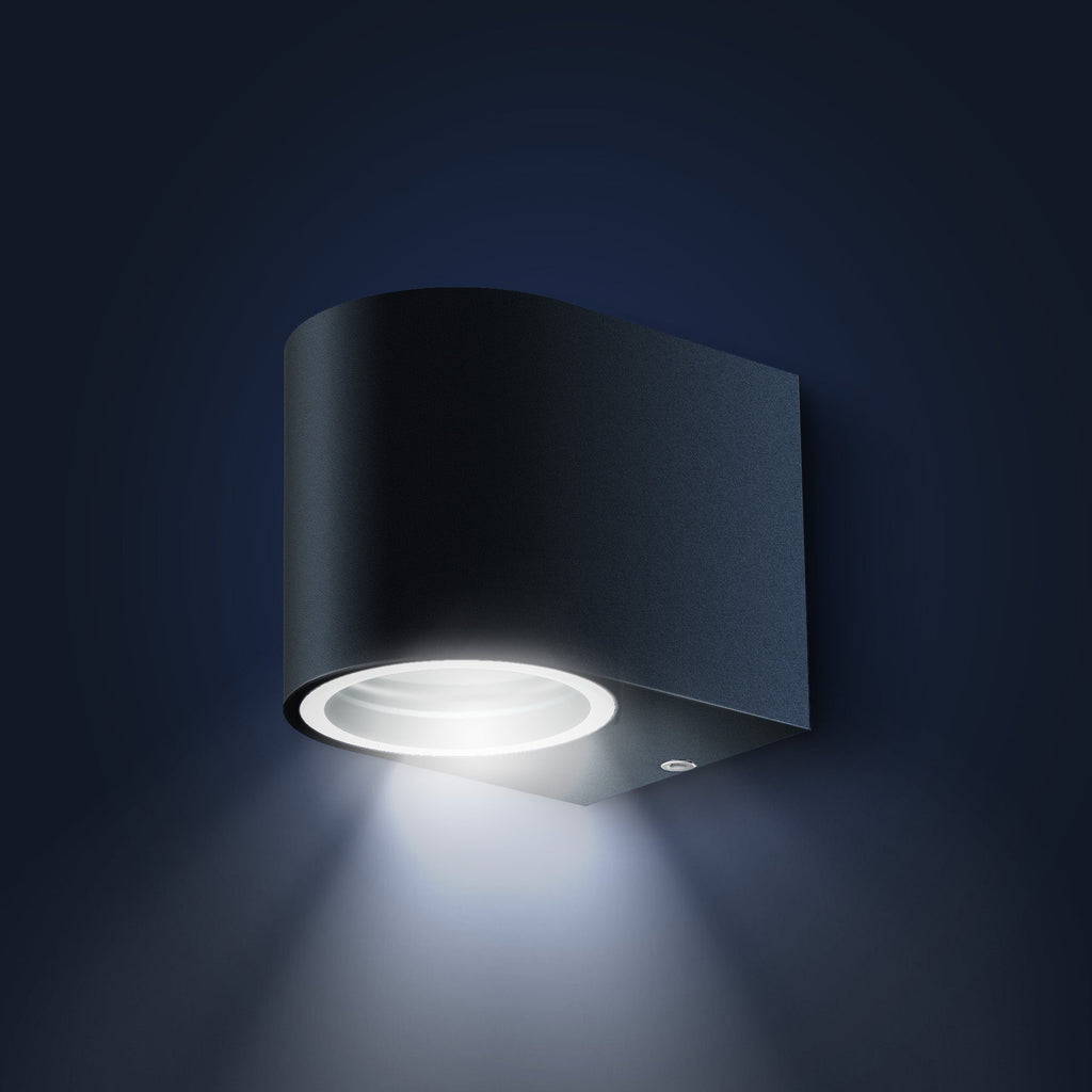 Wandleuchte - Außenleuchte - Downlight halbrund - Fassadenleuchte - IP44 - 230V - pulverbeschichtet Anthrazit RAL7016