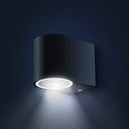 Wandleuchte - Außenleuchte - Downlight halbrund - Fassadenleuchte - IP44 - 230V - pulverbeschichtet Anthrazit RAL7016