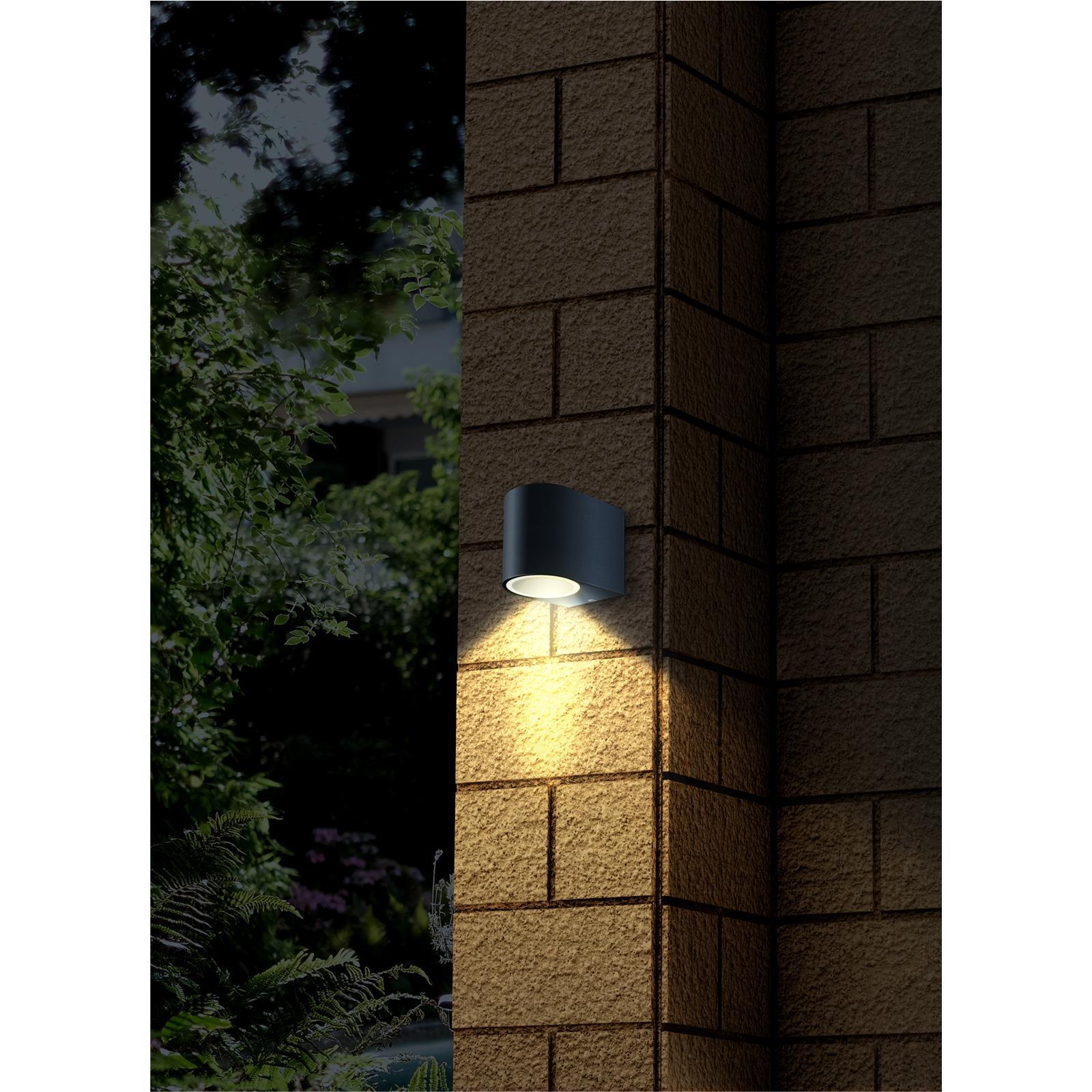 Wandleuchte - Außenleuchte - Downlight halbrund - Fassadenleuchte - IP44 - 230V - pulverbeschichtet Anthrazit RAL7016