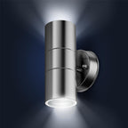 Edelstahl Wandleuchte - Außenleuchte - Downlight - Fassadenleuchte - IP44 - 230V