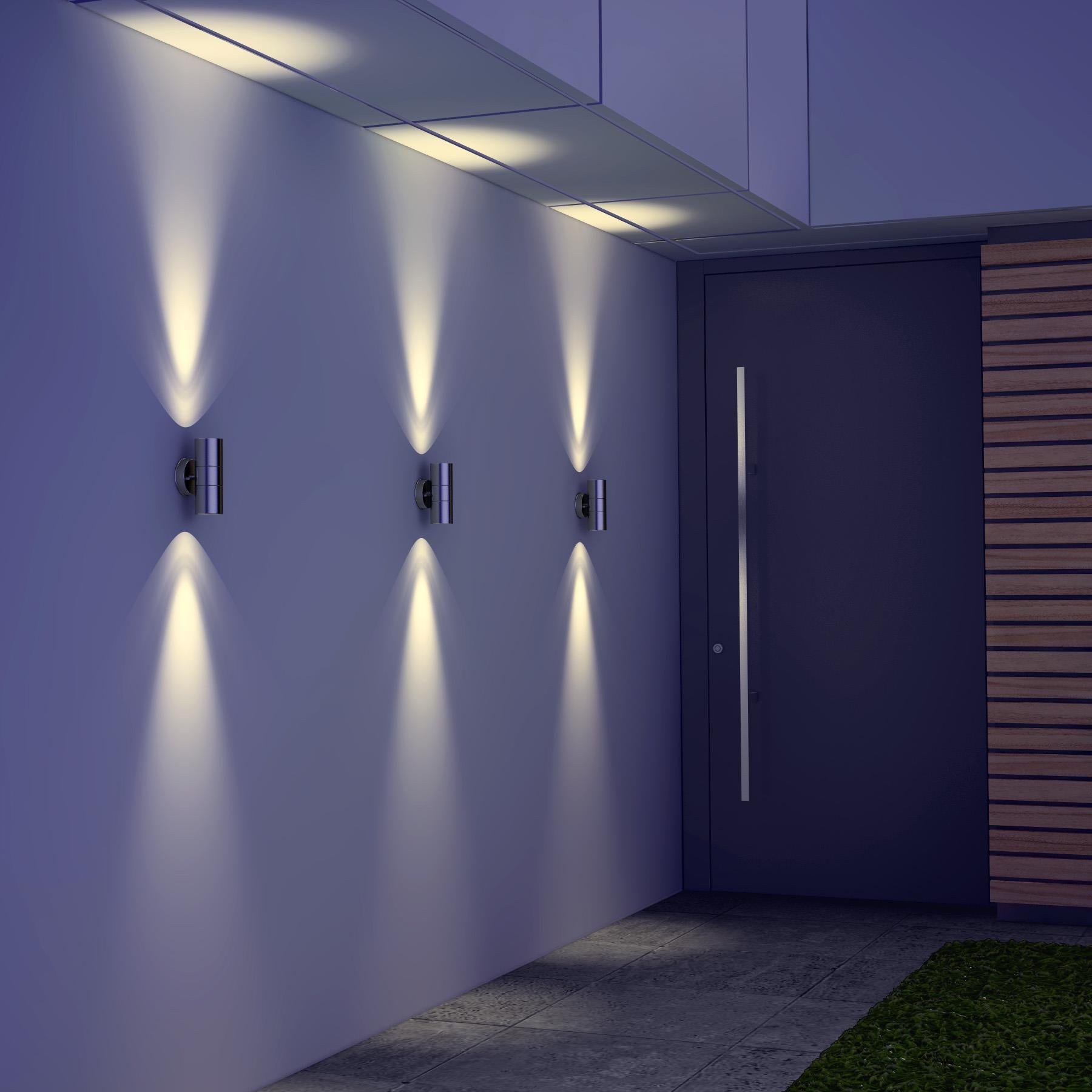 Edelstahl Wandleuchte - Außenleuchte - Downlight - Fassadenleuchte - IP44 - 230V