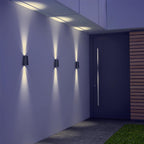 Wandleuchte - Außenleuchte - Up+Downlight - Fassadenleuchte - IP44 - 230V - pulverbeschichtet Schwarz