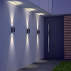 Wandleuchte - Außenleuchte - Up+Downlight rechteckig - Fassadenleuchte - IP44 - 230V - pulverbeschichtet Anthrazit RAL7016