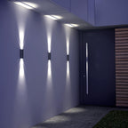 Wandleuchte - Außenleuchte - Up+Downlight ultraflach - Fassadenleuchte - IP44 - 230V - pulverbeschichtet Anthrazit RAL7016