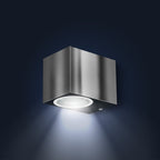 Außenwandleuchte - Downlight Rechteckig- Fassadenleuchte - IP44 - 230V - Edelstahl + Anthrazit
