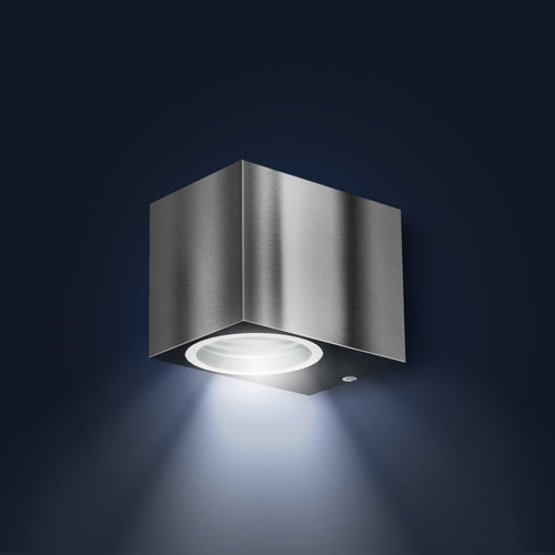 Außenwandleuchte - Downlight Rechteckig- Fassadenleuchte - IP44 - 230V - Edelstahl + Anthrazit