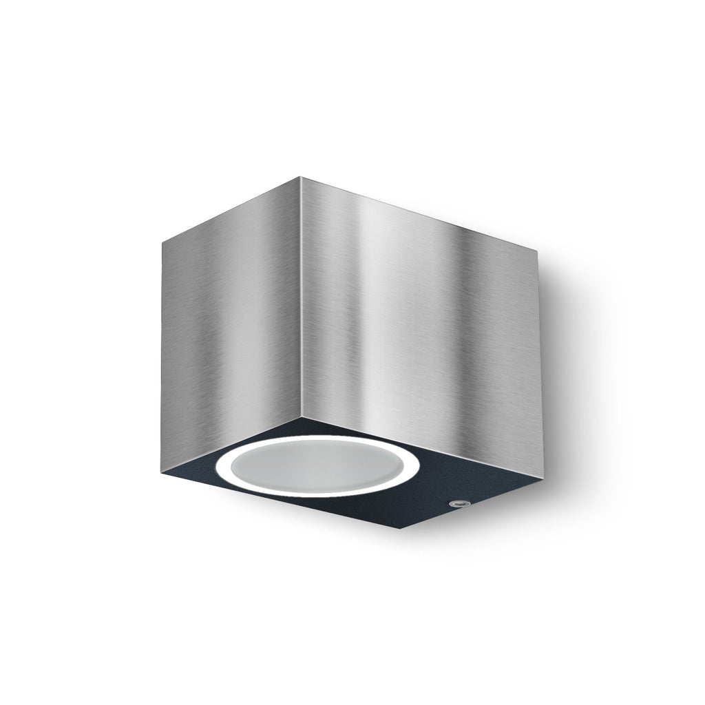 Außenwandleuchte - Downlight Rechteckig- Fassadenleuchte - IP44 - 230V - Edelstahl + Anthrazit