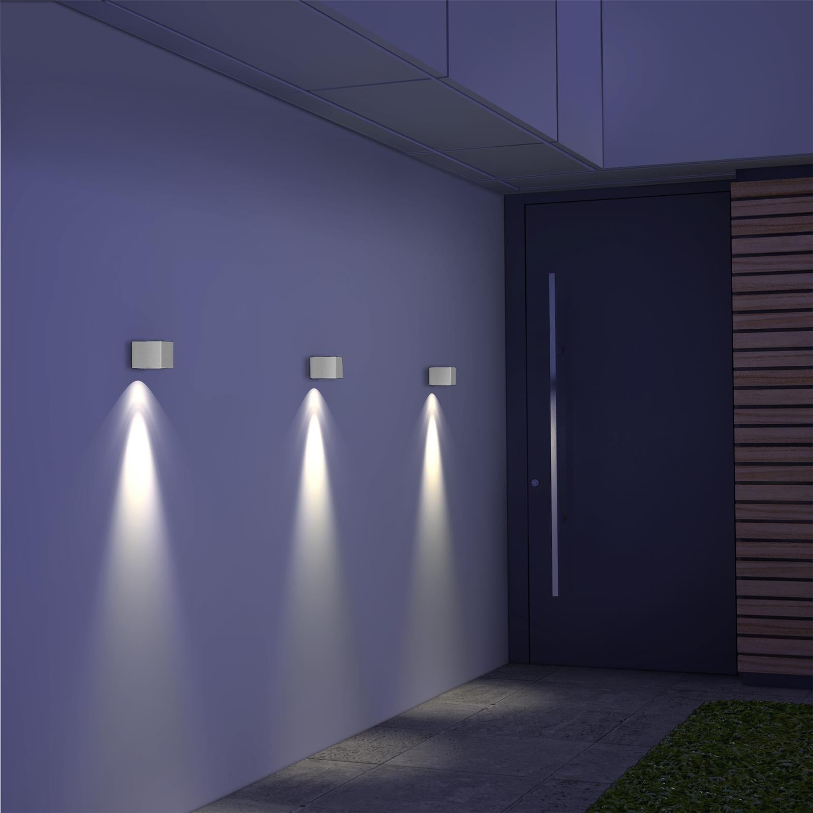 Außen-Wandleuchte - Downlight Rechteckig- Fassadenleuchte - IP44 - 230V - schneeweiß