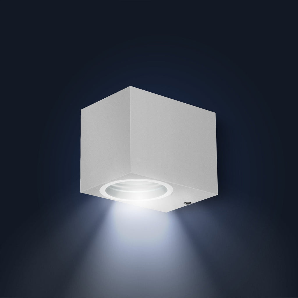 Außen-Wandleuchte - Downlight Rechteckig- Fassadenleuchte - IP44 - 230V - schneeweiß