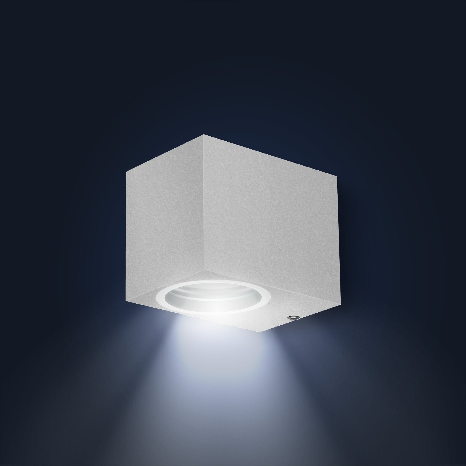 Außen-Wandleuchte - Downlight Rechteckig- Fassadenleuchte - IP44 - 230V - schneeweiß