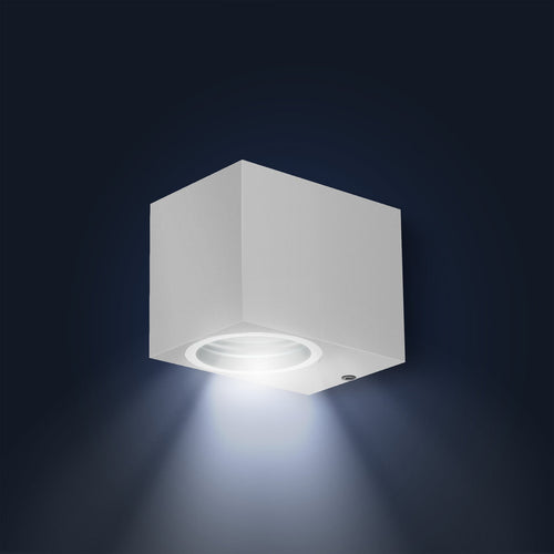 Außen-Wandleuchte - Downlight Rechteckig- Fassadenleuchte - IP44 - 230V - schneeweiß