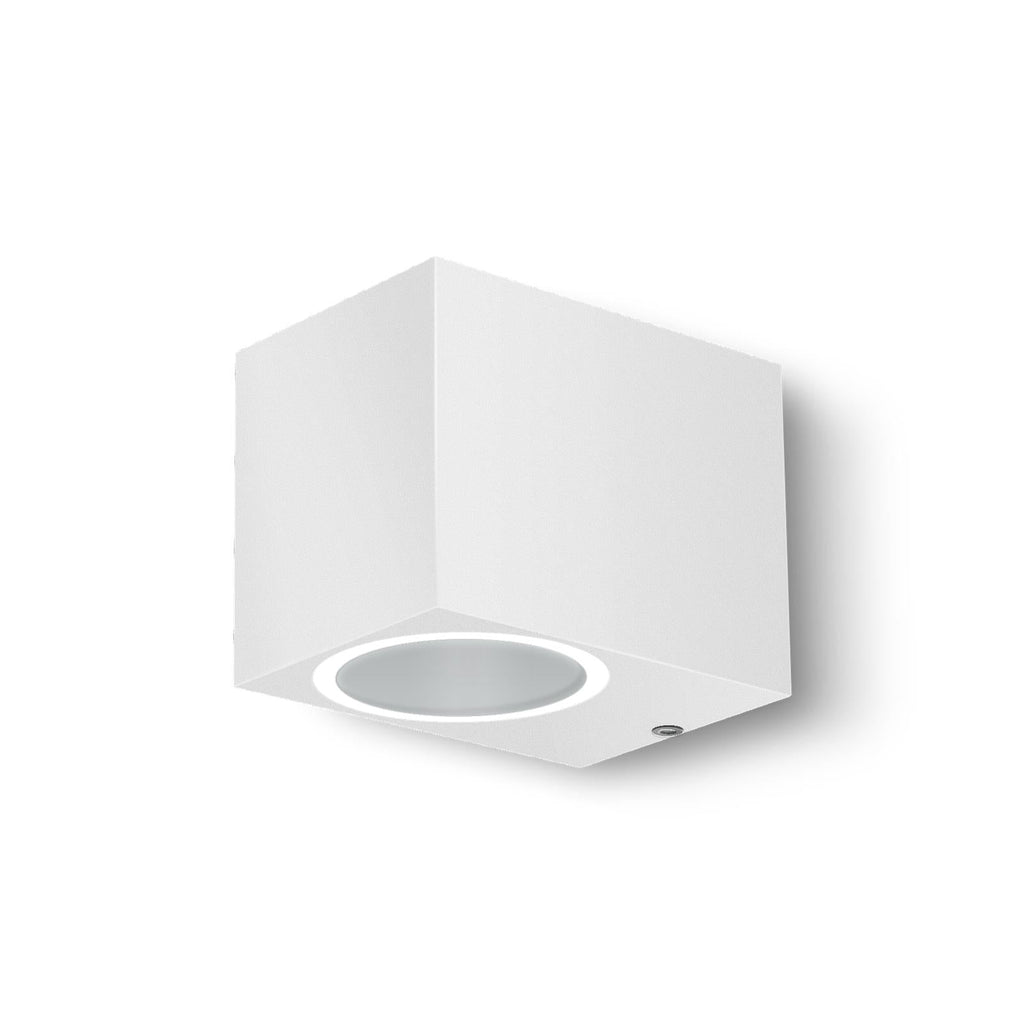 Außen-Wandleuchte - Downlight Rechteckig- Fassadenleuchte - IP44 - 230V - schneeweiß