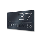 3D-Hausnummernschild aus Edelstahl in Anthrazit