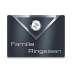 Metzler Design Klingelschild mit Gravur + LED-Drucktaster optional | Velora