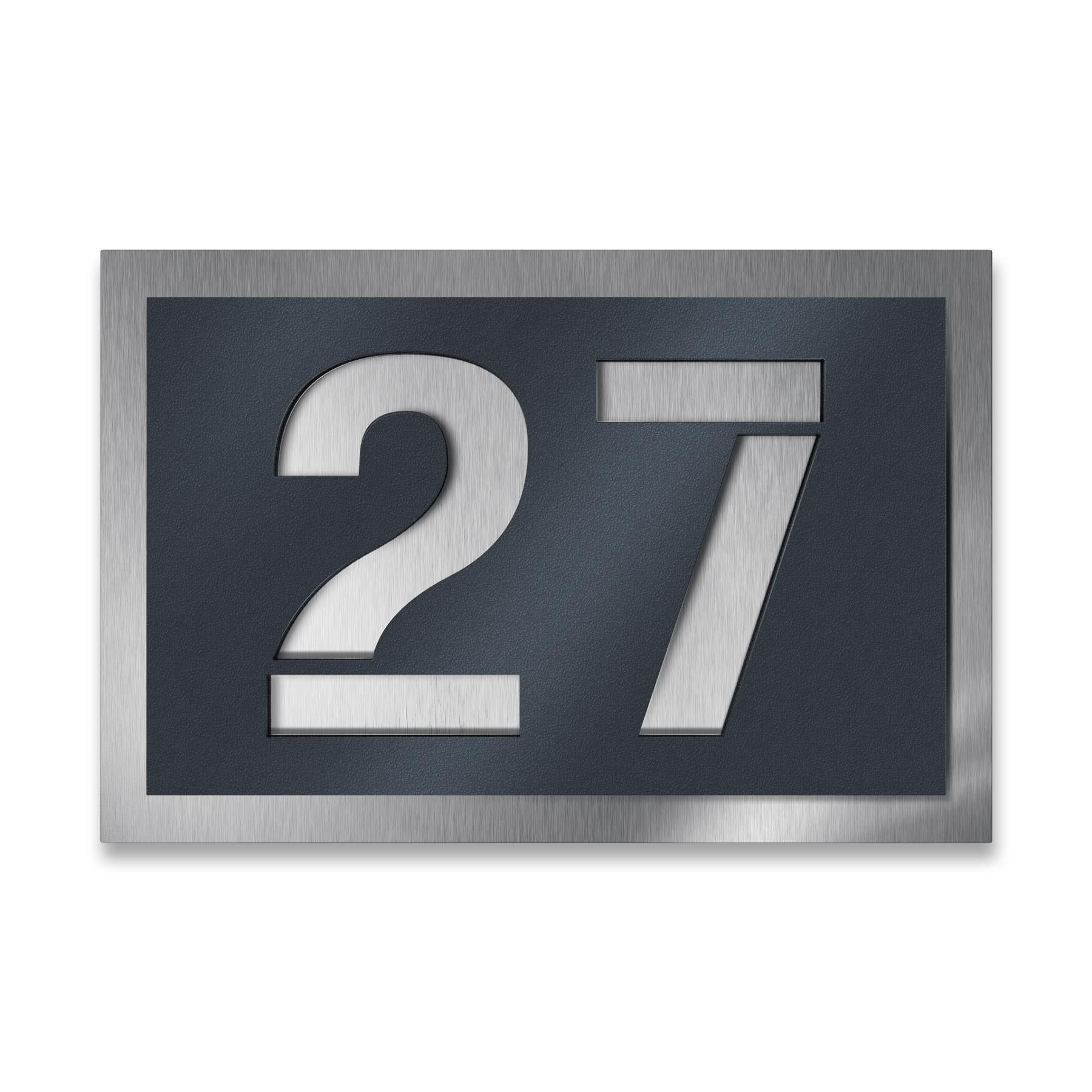 Metzler Hausnummernschild aus Edelstahl Anthrazitgrau RAL 7016