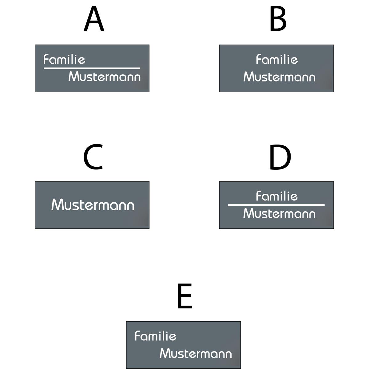 Namensschild mit Gravur aus Edelstahl