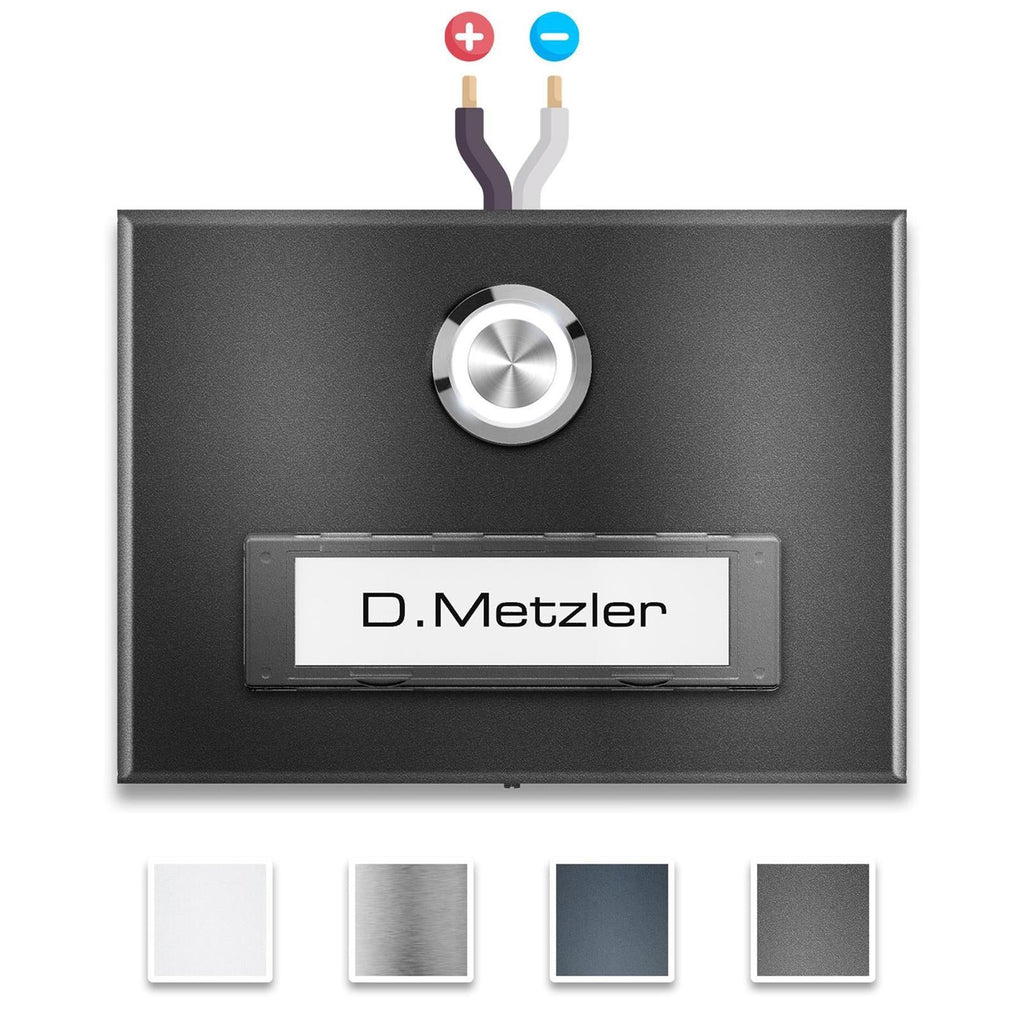 Funkklingel Kabelgebunden LED-Drucktaster RENZ Namensschild