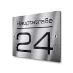 Hausnummernschild aus V2A Edelstahl