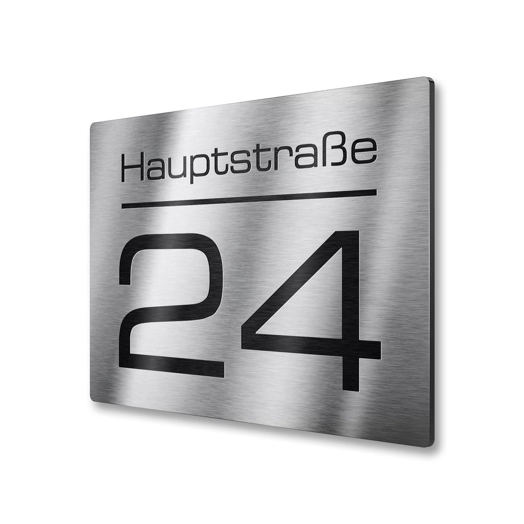 Hausnummernschild aus V2A Edelstahl