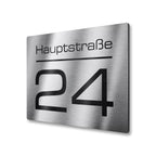 Hausnummernschild aus V2A Edelstahl