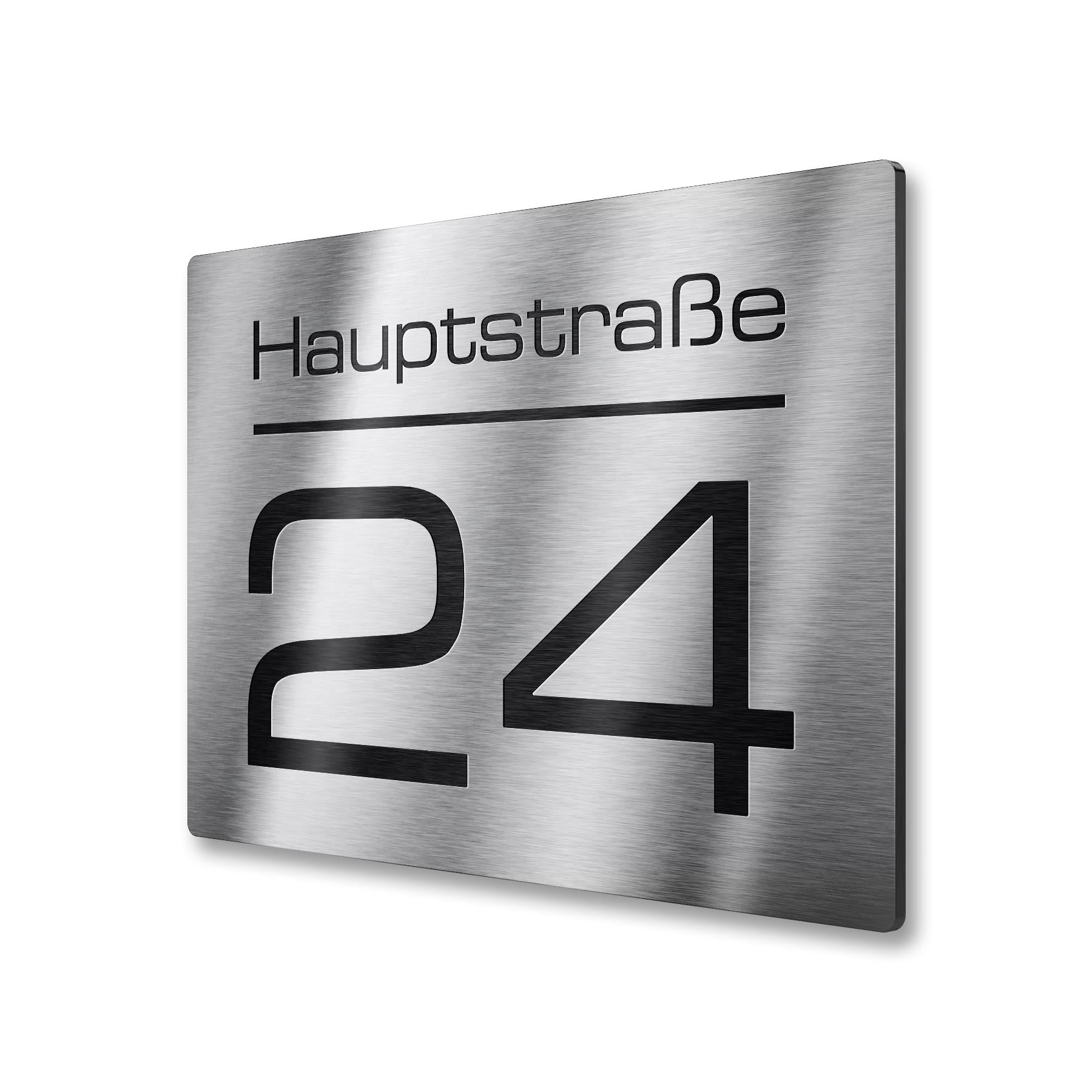 Hausnummernschild aus V2A Edelstahl