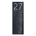 Metzler Hausnummernschild Hochformat Anthrazit Edelstahl | Weissenhof XXL