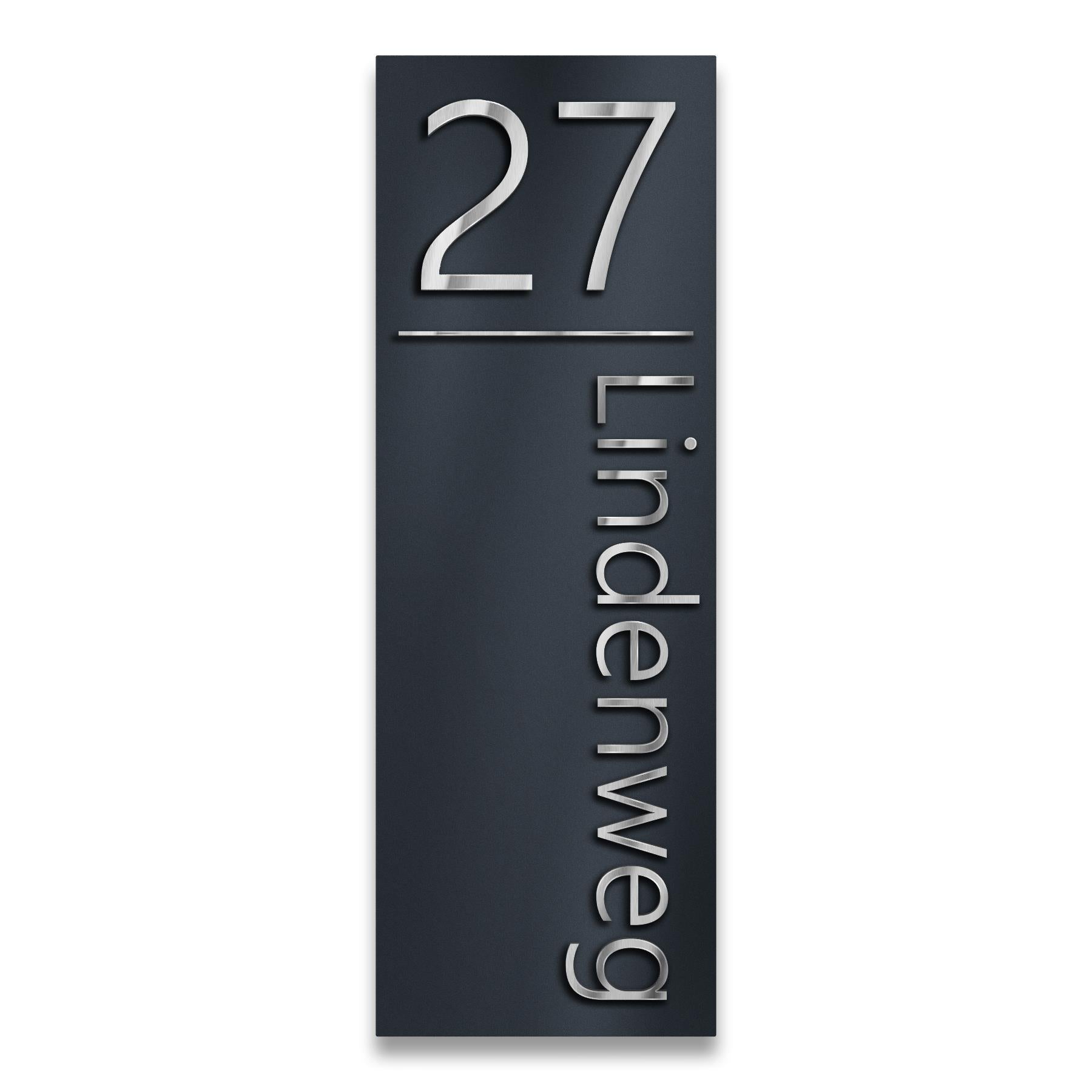 Metzler Hausnummernschild Hochformat Anthrazit Edelstahl | Weissenhof XXL