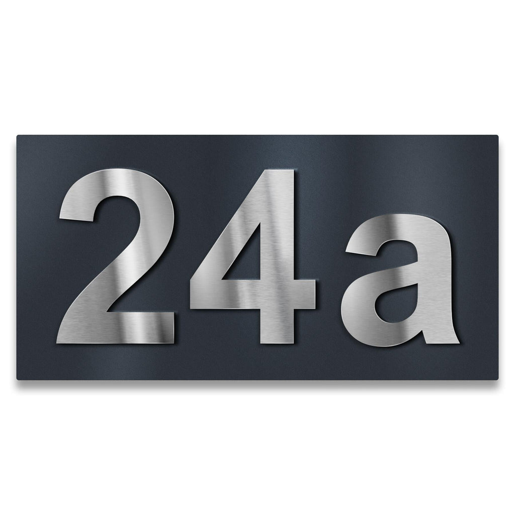 Hausnummernschild Anthrazit Edelstahlziffern