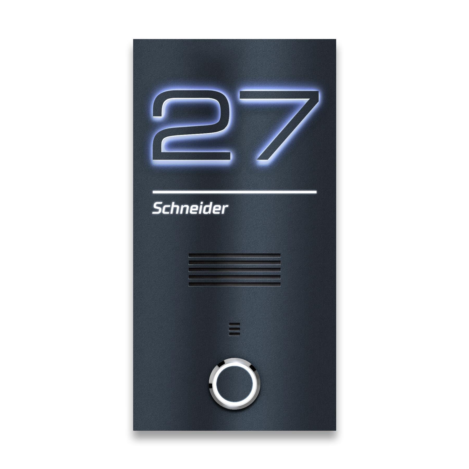 Metzler Türklingel Anthrazit Gegensprechanlage L-Tek Sprechmodul LED-Beleuchtung | Schneider