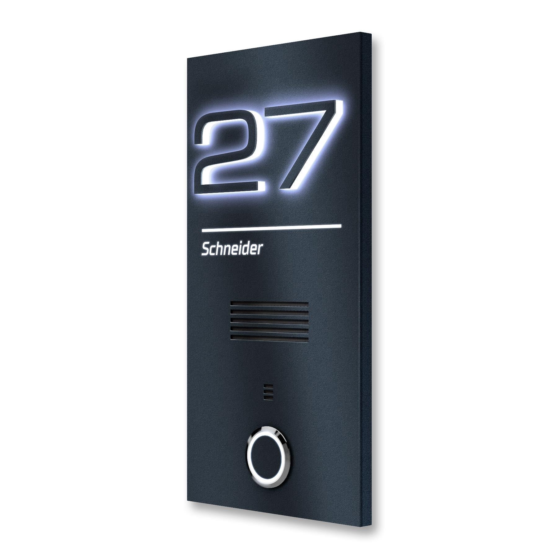 Metzler Türklingel Anthrazit Gegensprechanlage L-Tek Sprechmodul LED-Beleuchtung | Schneider